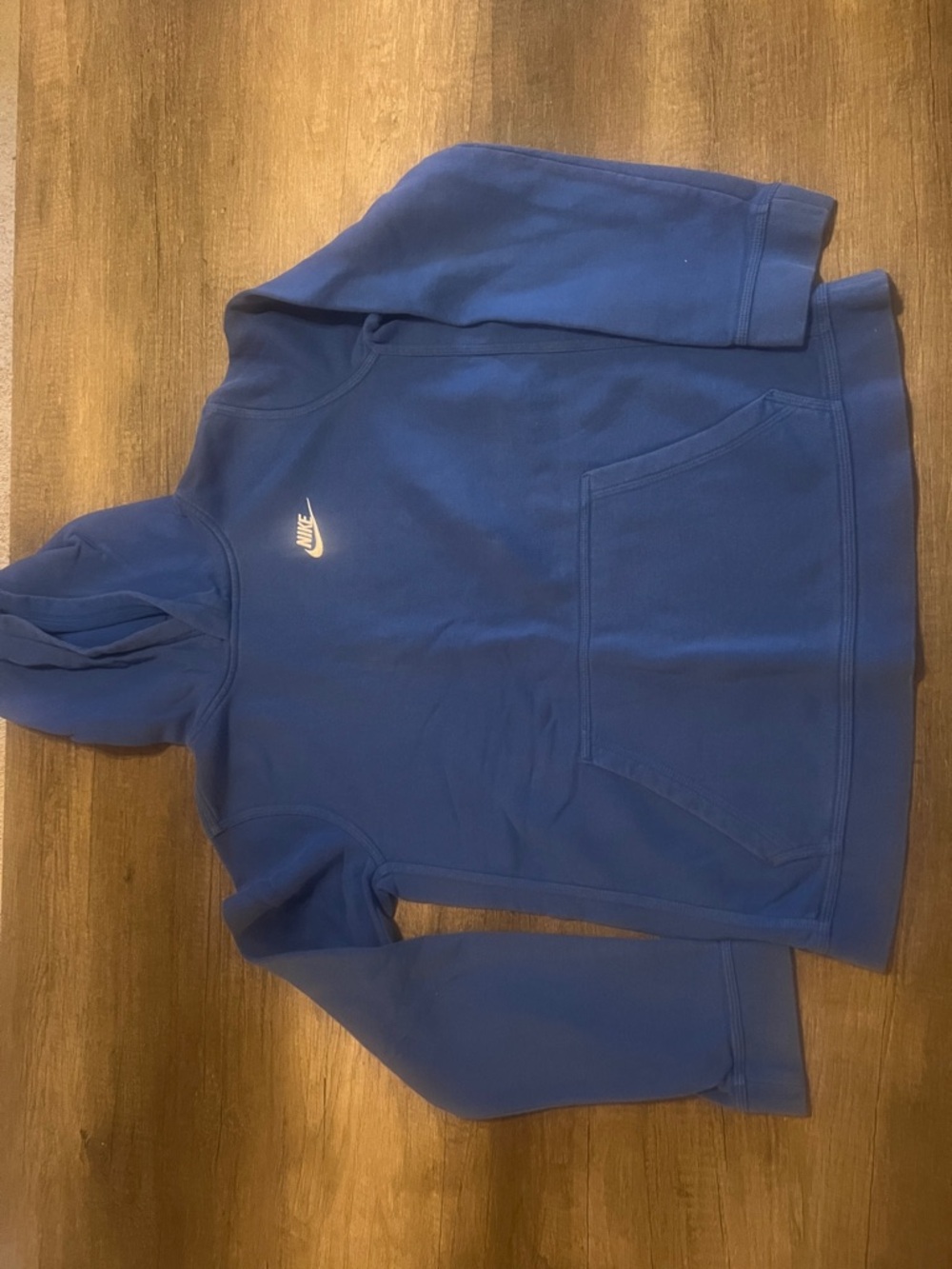 Nike Royal Blue Pullover Hoodie with White Swoosh